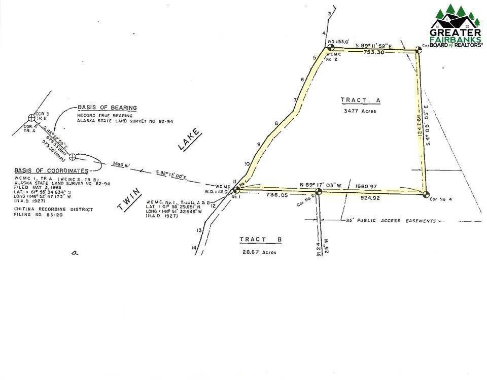 土地,用地 为 销售 在 Tract A TWIN LAKES Copper Center, 阿拉斯加州 99573 美国